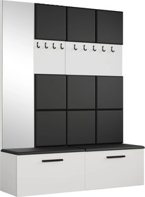 Masseno Garderoba MODULO 161,2/204/40 cm do Przedpokoju Nowoczesna Biała