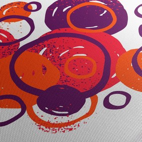 Obraz - Motyw z kółkami w ciepłych kolorach (125x70 cm)