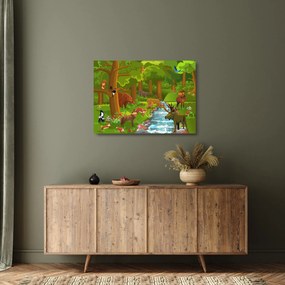 Dziecięcy obraz na szkle ze zwierzątkami (70x50 cm)