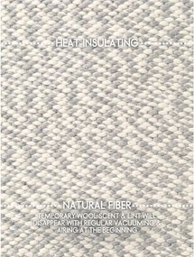 Jasnoszaro-kremowy wełniany okrągły dywan tkany ręcznie ø 160 cm Lyon Beans – Elle Decoration