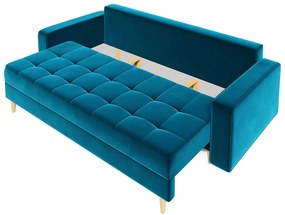 Niebieska sofa rozkładana z funkcją spania S2-K75