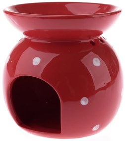 Porcelanowa lampa zapachowa Abuela czerwona,  9,8x 12,5 cm