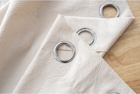 Zasłona zaciemniająca DUNES VELVET 140x250 cm, kremowa Zawieszanie: Metalowe pierścienie