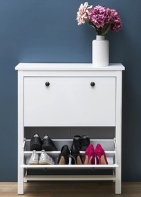 Biała szafka na buty w stylu prowansalskim Meubl