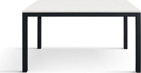 Stół drewniany, biały jesion, antracytowa podstawa, wym.160x90-210x90cm - TROPEA