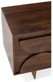Brązowa szafka pod TV z litego drewna mango 145x55x40 cm Trisha – MOME