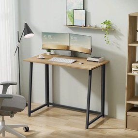 Zestaw do biura – składany stół ZARIMO 80×40 cm dąb sonoma + krzesło biurowe AVOLA VELVET różowe