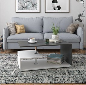 Stolik kawowy biały/antracyt 91x52.6x41 guillermo