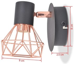 Miedziane kinkiety LED 2 sztuki loft W1-G72
