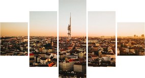 Obraz zachodu słońca nad Žižkov (125x70 cm)