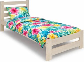 Drewniane jednoosobowe łóżko skandynawskie 80x200 P5-T95