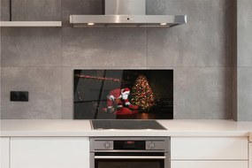Panel szklany do Kuchni Święty Mikołaj przy Choince