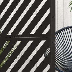 Outsunny Osłona Ogrodowa Geometria Ogrodu, Metal, 122 x 45 x 198 cm, Czarny