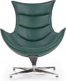 Zielony fotel wypoczynkowy ze skóry Luxor