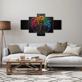 Obraz – Drzewo pełne kolorowych serc (125x70 cm)