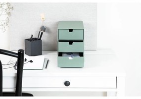Zielony kartonowy organizer z szufladką Ingrid Canvas Paper Laminate – Bigso