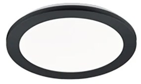 Okrągła lampa sufitowa czarna 26 cm z wbudowanym LED 3-stopniowo ściemnialna IP44 - LopeDesignerski Oswietlenie wewnetrzne