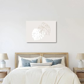Obraz na szkle - Line art monstera N⁰2 (70x50 cm)