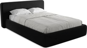 Łóżko 180 x 225 - z weluru - czarny - KIANA
