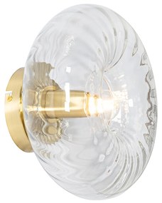 Lampa ścienna art deco złota ze szkłem - Ayesha ArtDeco Oswietlenie wewnetrzne