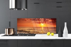 Panel Szklany Złota Godzina nad Oceanem