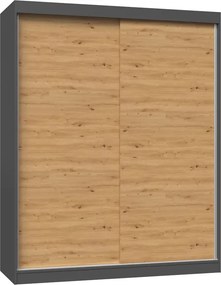 Nowoczesna szafa do przedpokoju dąb artisan antracyt 160 cm - Stoflis 6X