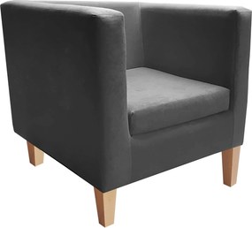 Fotel Monaco tkanina Mikrofaza : Kolor nogi - Drewno, Kolor tkaniny - 17 MIKROFAZA, Wysokość nogi - 15 cm