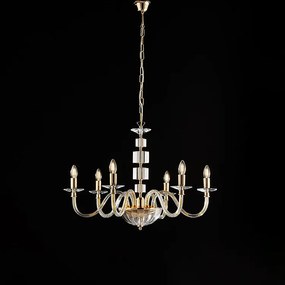 Żyrandol Franz Gold z przezroczystym szkłem i kryształkami 6 lamp 116 Ø77 BL275-6-OR