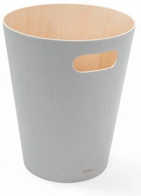 Jasnoszary drewniany kosz na śmieci 7,5 l Woodrow – Umbra
