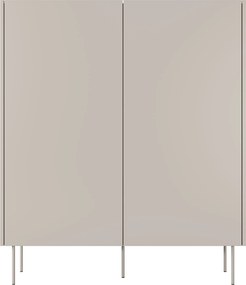 Komoda wysoka Desin 120 cm dwudrzwiowa z ukrytymi szufladami - kaszmir / dąb nagano
