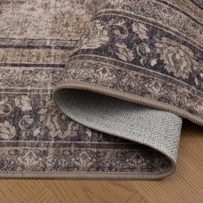 Dywan vintage INKA Oriental z Efektem Postarzenia Brązowy 140 cm x 200 cm