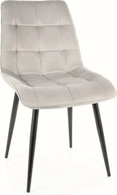 Krzesło tapicerowane CHIC VELVET jasnoszare