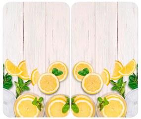 Płyty ochronne na kuchenkę ze szkła hartowanego zestaw 2 szt. 52x30 cm Lemons – Wenko