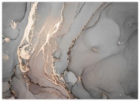 Obraz - Szaro - złoty marmur (70x50 cm)