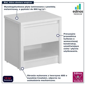 Biała szafka nocna z szufladą D0-P23