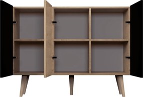 Komoda do salonu w stylu skandynawskim Toronto dąb artisan/czarny