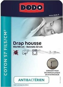 Prześcieradło z gumką 90x190 cm bawełna coutil 32 cm antracytowy szary 1-osobowe - tkanina antybakteryjna, produkcja francuska