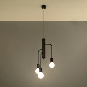 Żyrandol DUOMO 3M czarny SOLLUX  LIGHTING