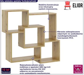 Półka wisząca w kolorze dąb artisan - Erick