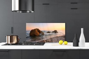 Panel Szklany Fale Rozbijające się o Klif