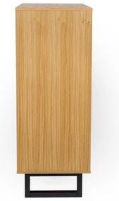 Komoda w dębowym dekorze Woodman Mora Narrow Herringbone Print