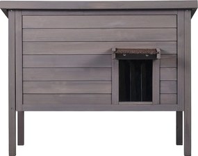 Domek dla Kota, SucceBuy Domek dla Kota na Zewnątrz - Drewniany Domek dla Dzikiego Kota z Dachem i Drzwiami z PVC