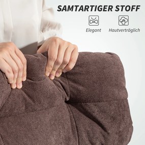 HOMCOM Fotel biurowy z regulowanym oparciem, obrotowy fotel tapicerowany, fotel wyściełany, regulowana wysokość, stal, brązowy