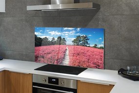 Szkło do Kuchni na Ścianę Wrzosowisko na Skraju Lasu