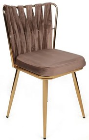 Zestaw krzeseł do jadalni Kusakli Light Brown andGold, 4 szt., 4 szt.