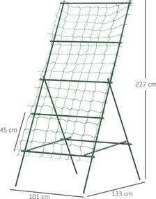 Outsunny Stalowa pergola do pnączy w kształcie A nie rdzewiejąca, do roślin pnących 101x133x227 cm, Zielona