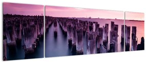 Obraz drewnianych palików (170x50 cm)