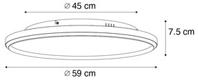 Designerska lampa sufitowa czarna z filcem, w zestawie LED z 3-stopniowym ściemnianiem - Xavi FeltDesignerski Oswietlenie wewnetrzne