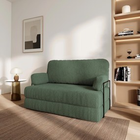Masseno Sofa piankowa KESTE z funkcją spania, Kanapa z pianki do salonu, Bezmontażowa, Tkanina bucle – Zielony QUELLE 37