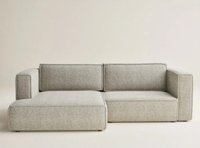 Beżowy rozkładany/ze schowkiem narożnik z tkaniny szenilowej (lewostronny/z szezlongiem) Velto – Maison de Rêve